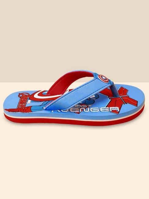 kidsville-captain-america-printed-sky-blue-&-red-flip-flops