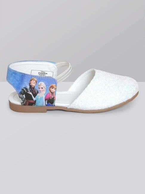 kidsville frozen printed white casual sandals
