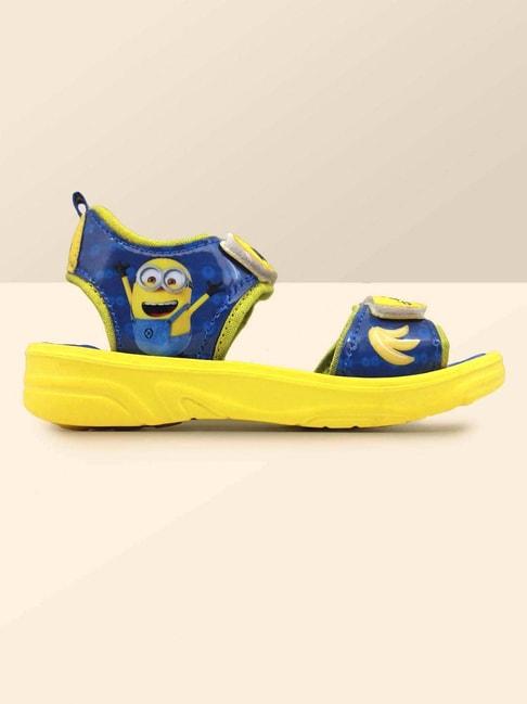 kidsville minions printed royal blue & yellow floater sandals