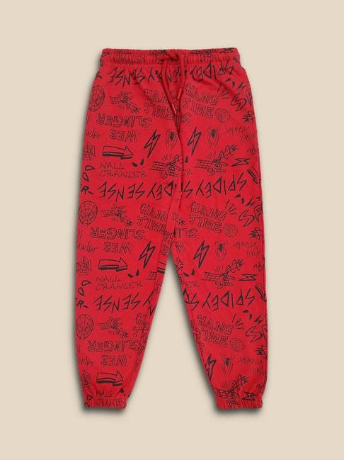 kidsville red printed joggers