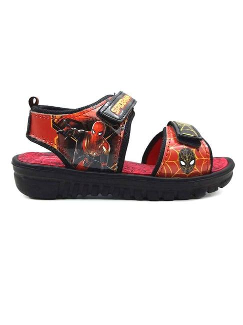 kidsville-spiderman-printed-black-&-red-floater-sandals