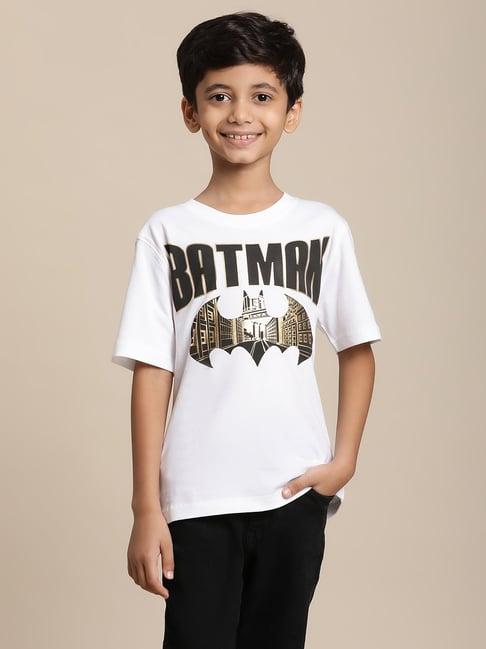 kidsville batman printed white tshirt for boys