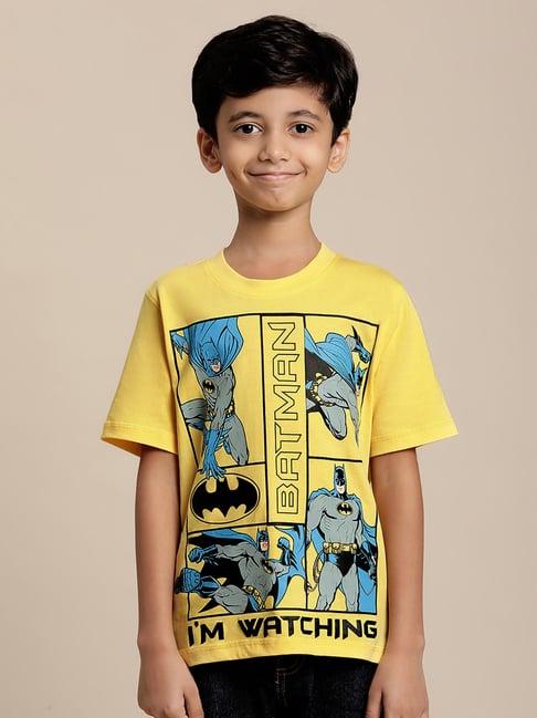 kidsville batman printed yellow tshirt for boys