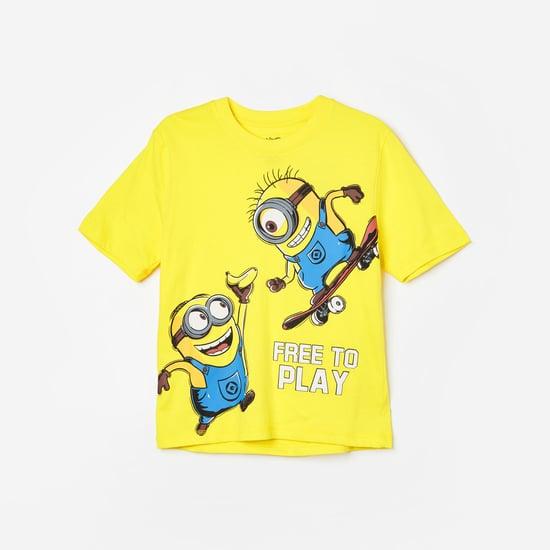 kidsville boys minion printed regular fit t-shirt