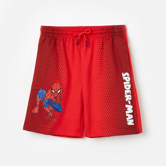 kidsville boys spiderman printed shorts