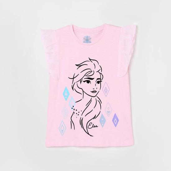 kidsville girls elsa printed round neck top