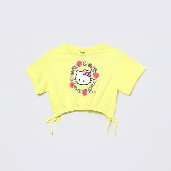 kidsville girls hello kitty printed cropped top