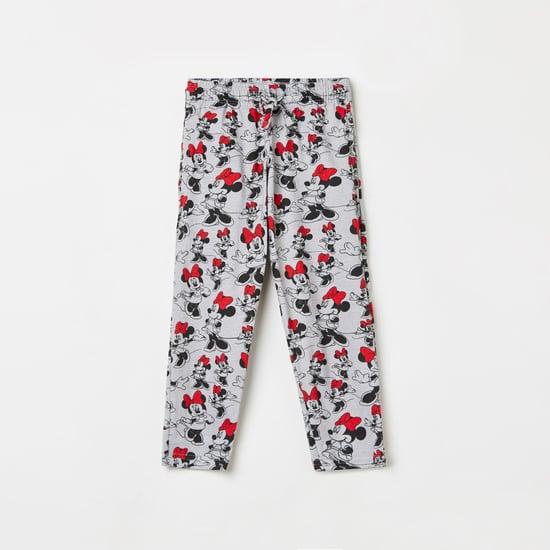 kidsville girls mickey mouse print elasticated track pants