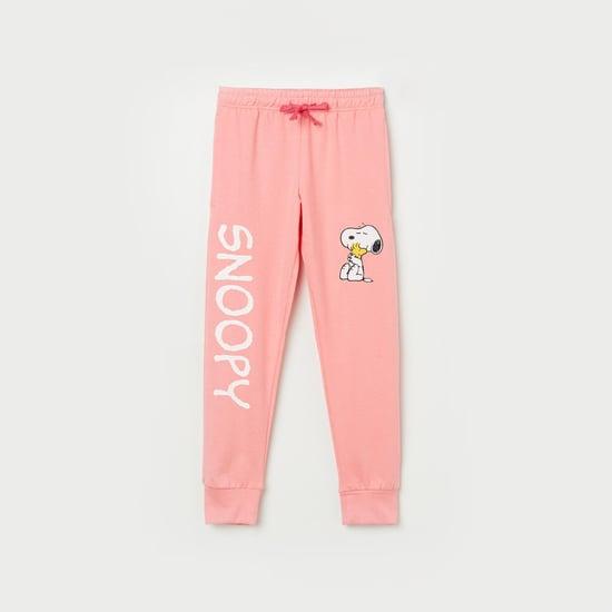 kidsville girls snoop printed full-length joggers