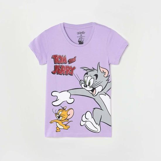 kidsville girls tom and jerry printed t-shirt