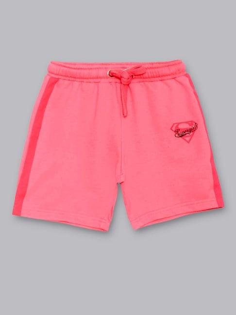 kidsville kids baby pink solid shorts