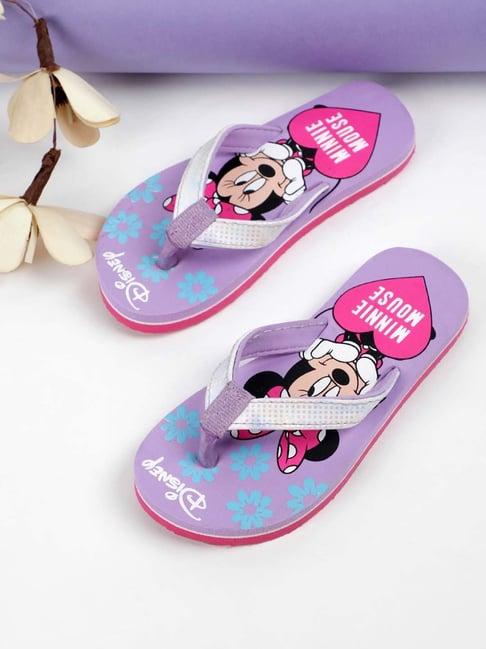 kidsville kids silver & purple flip flops