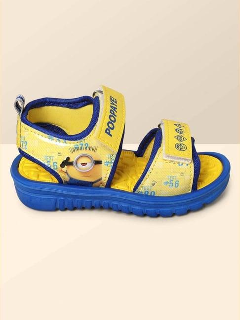 kidsville minions printed yellow & blue floater sandals