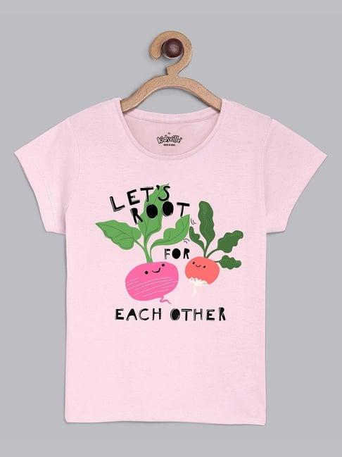 kidsville pink cotton printed t-shirt