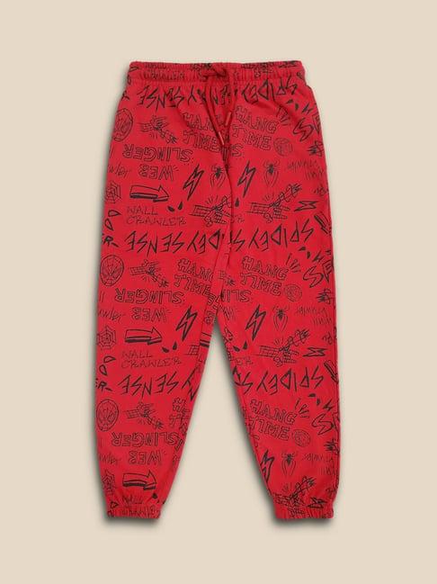 kidsville red printed joggers