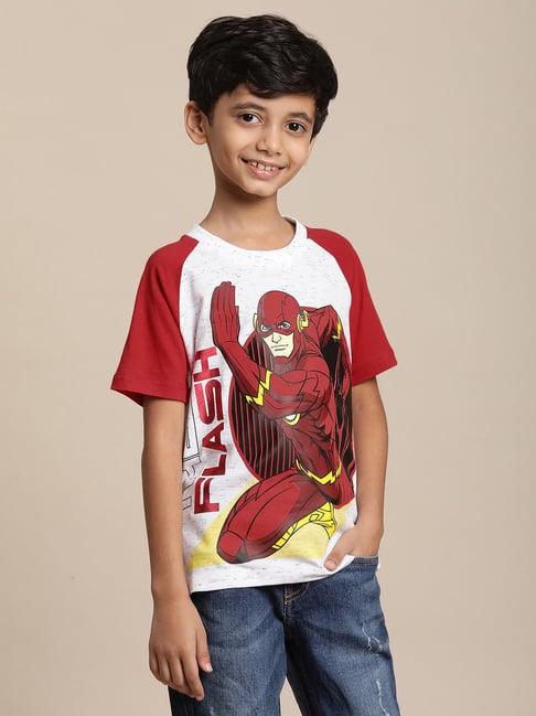 kidsville the flash printed white tshirt for boys
