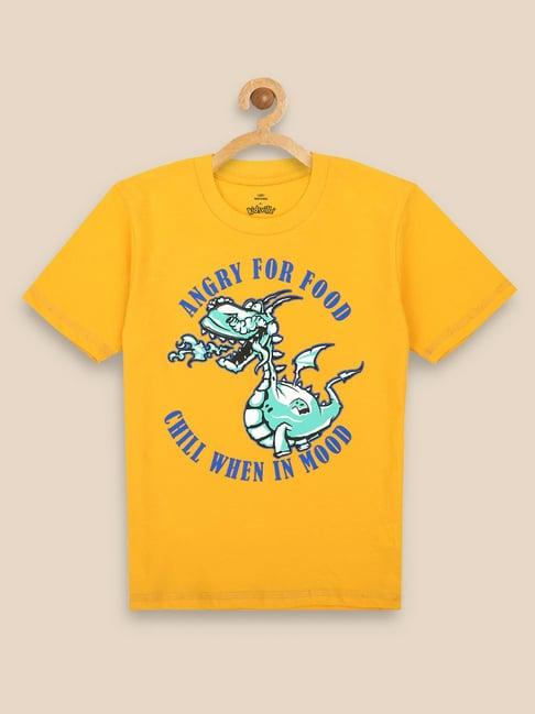 kidsville yellow printed t-shirt