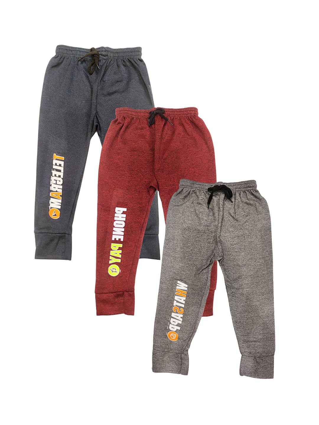 kifayati bazar kids pack of 3 printed relaxed-fit joggers