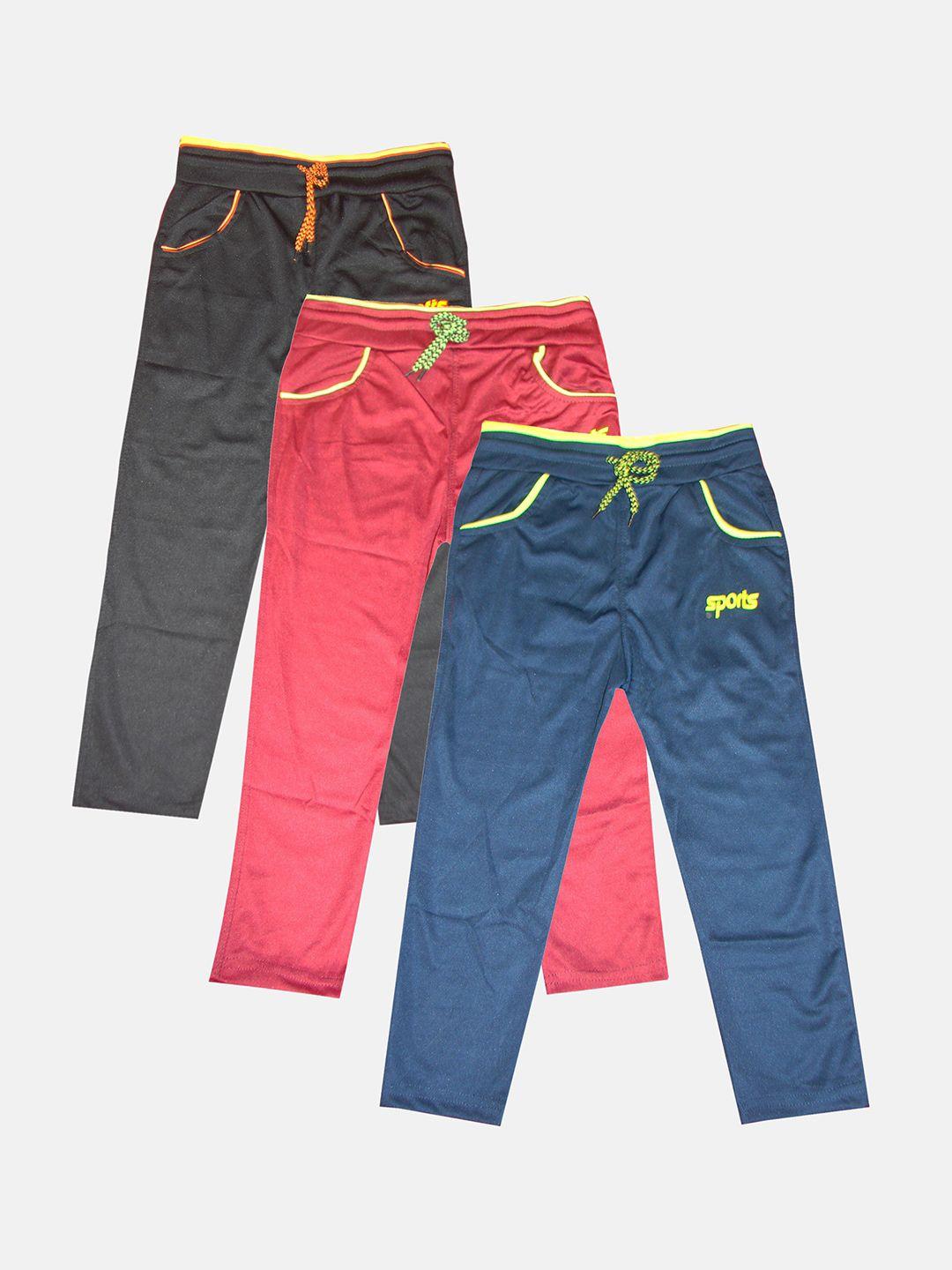 kifayati bazar kids pack of 3 solid cotton track pants