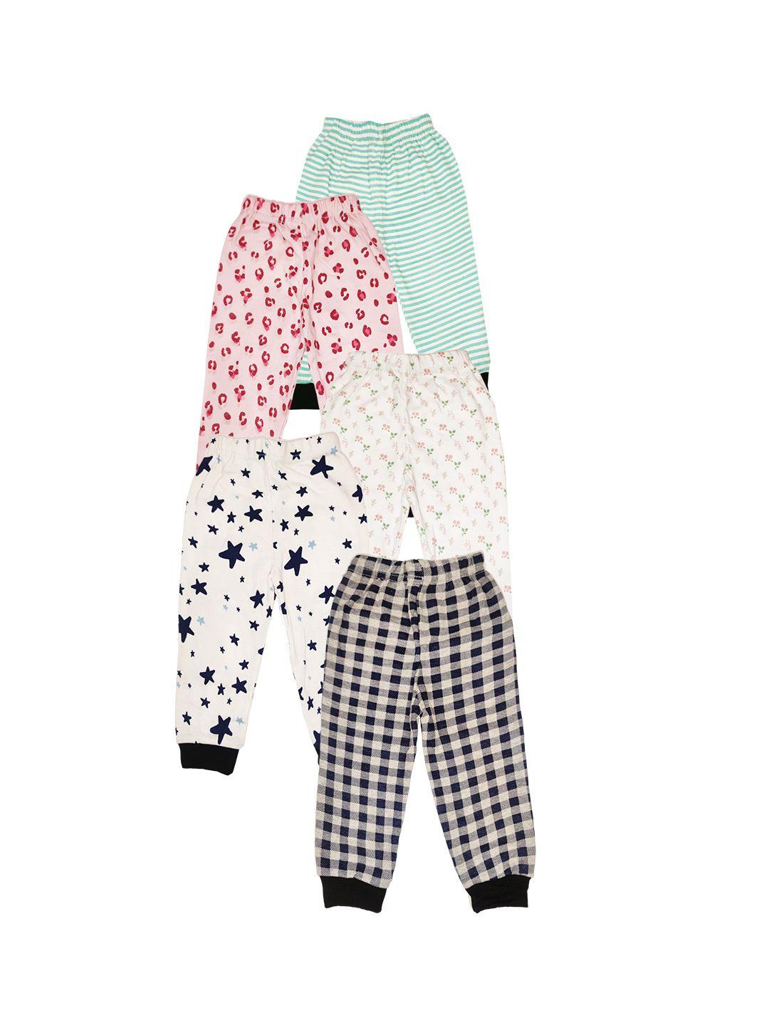 kifayati bazar kids pack of 5 printed cotton joggers