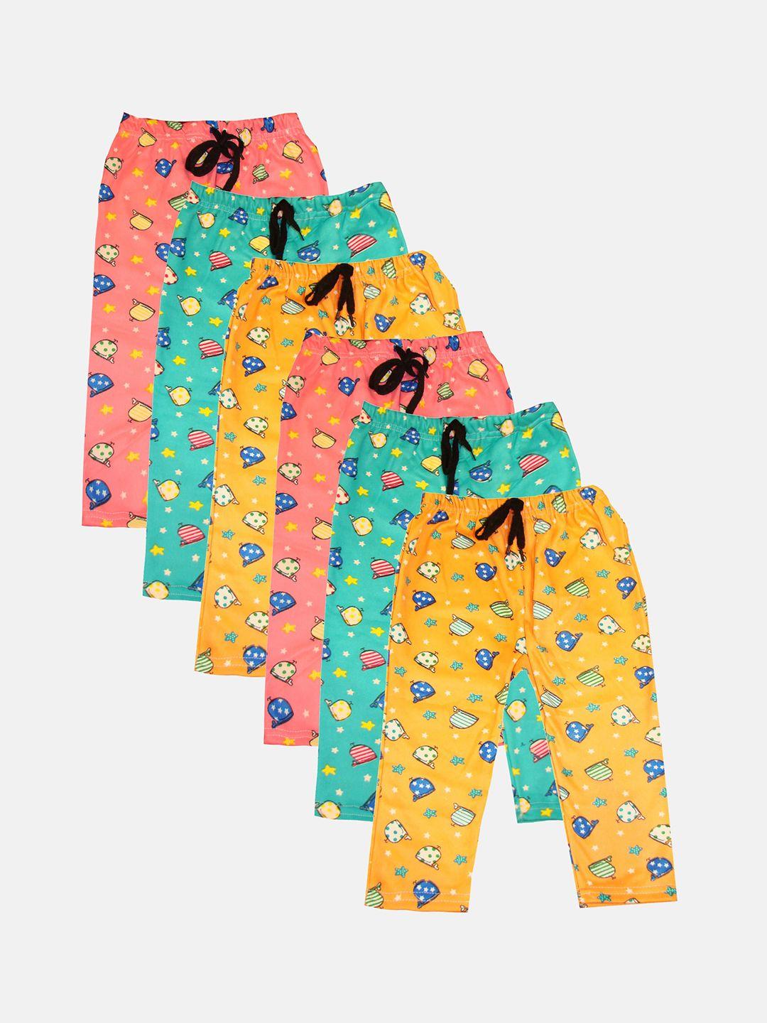 kifayati bazar kids pack of 6 printed track pants