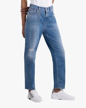 kiley tapered fit rose label high rise jeans