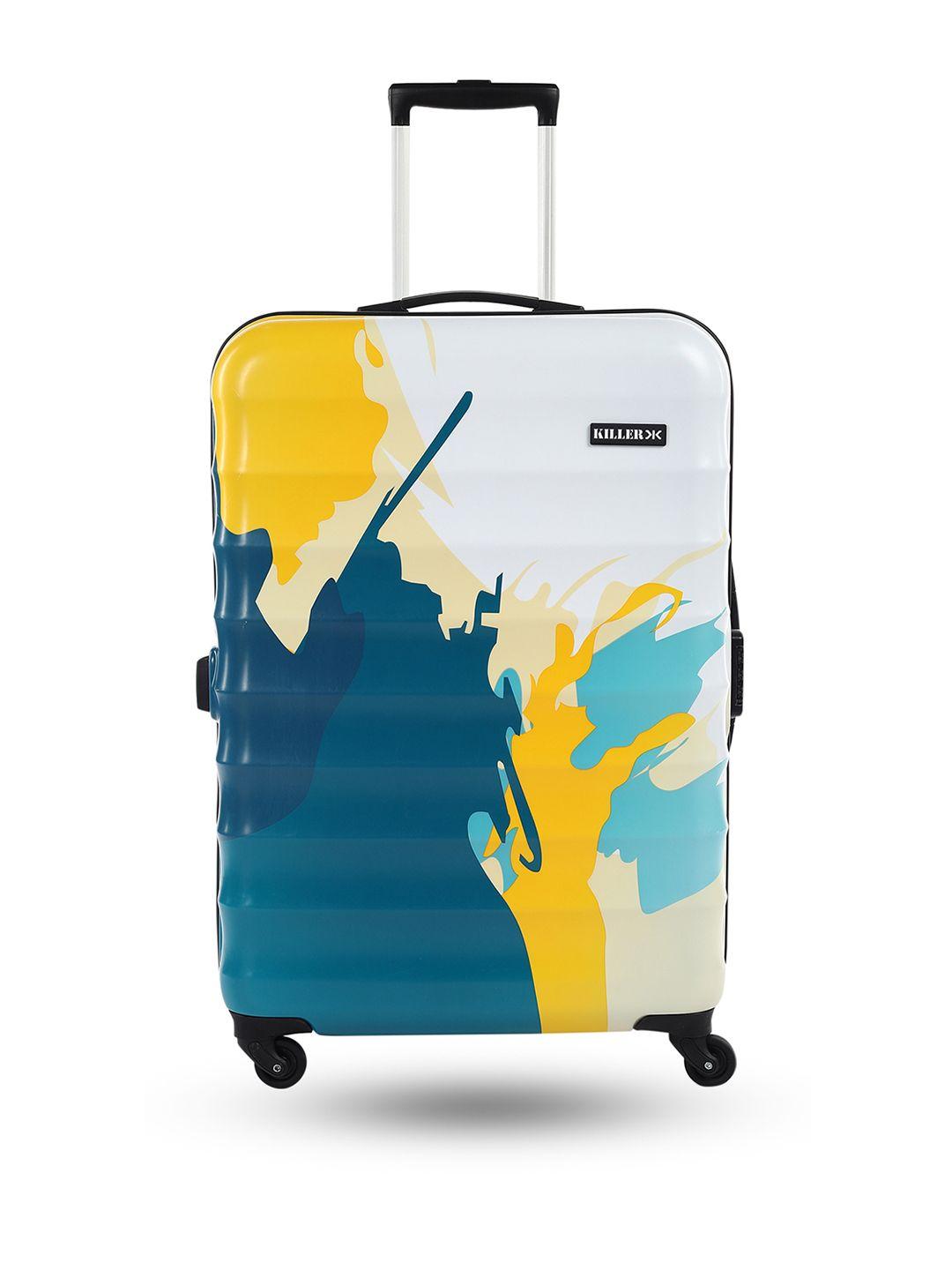 killer unisex abstract printed large trolley suitcase
