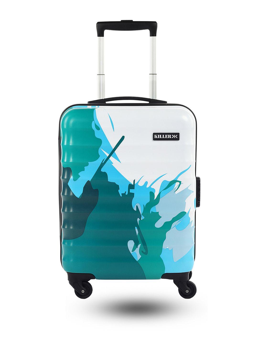killer abstract printed cabin trolley suitcase - 55 cm