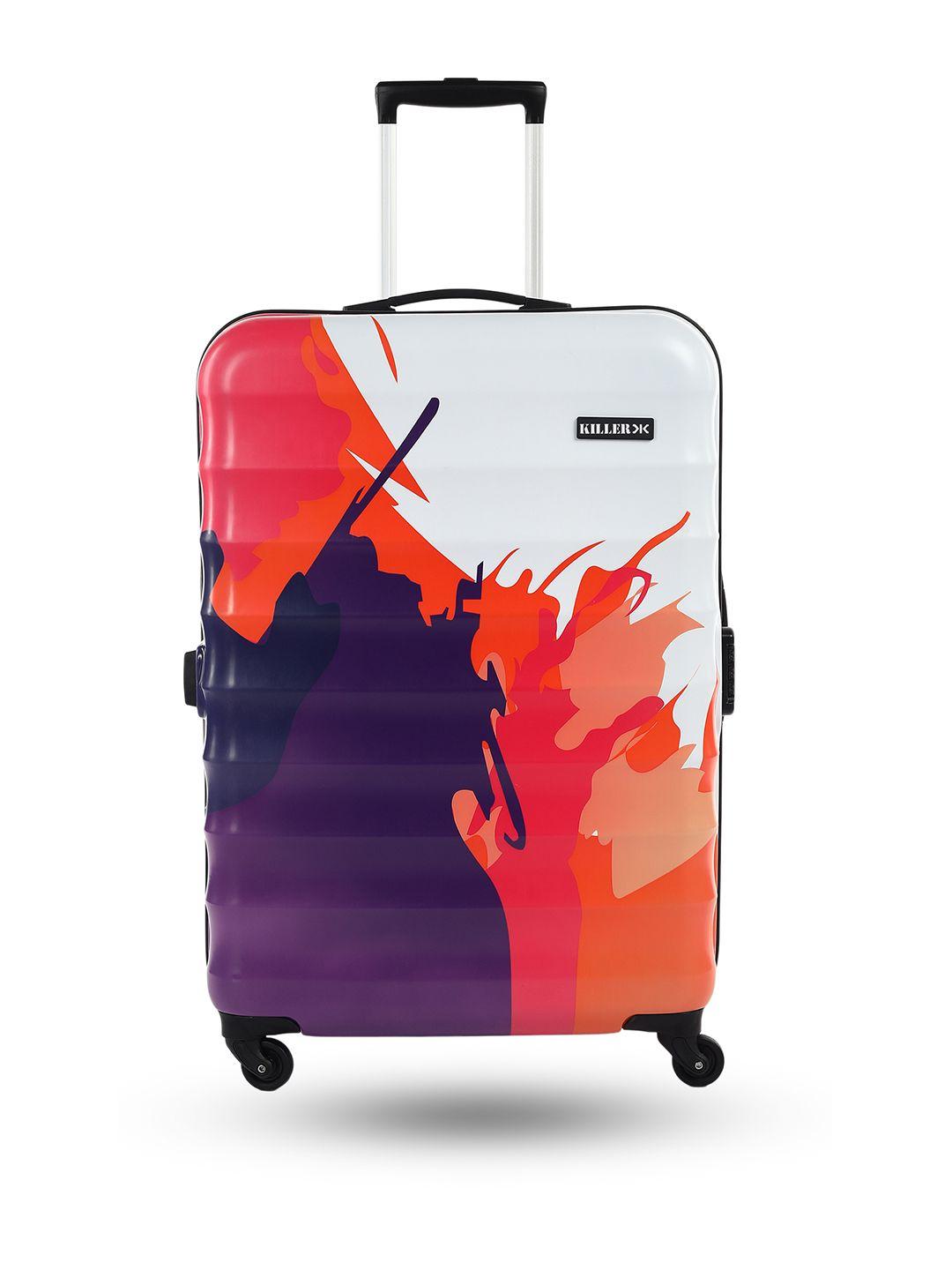 killer abstract printed large trolley suitcase - 75 cm