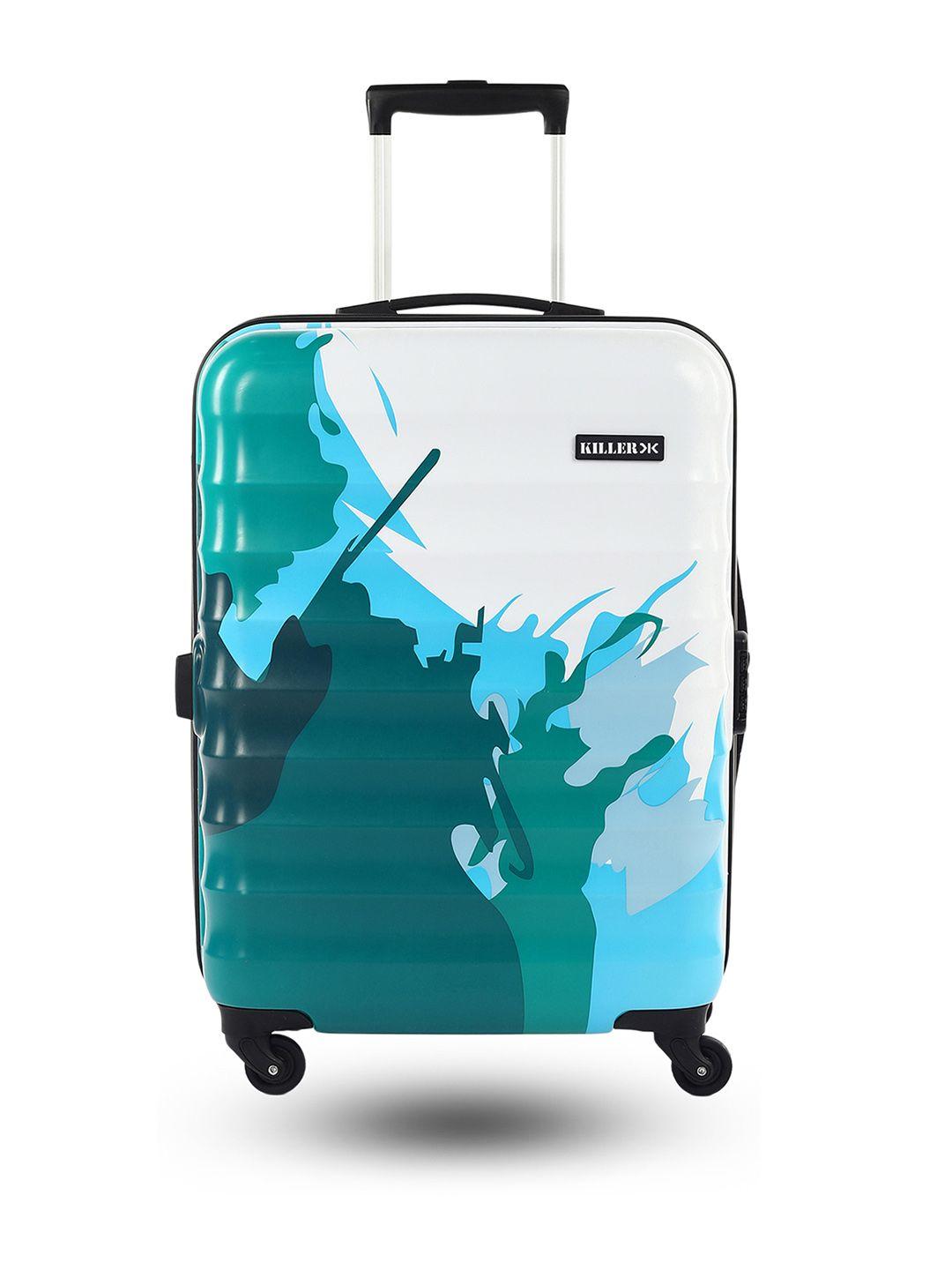 killer abstract printed medium hard shell trolley suitcase - 65 cm