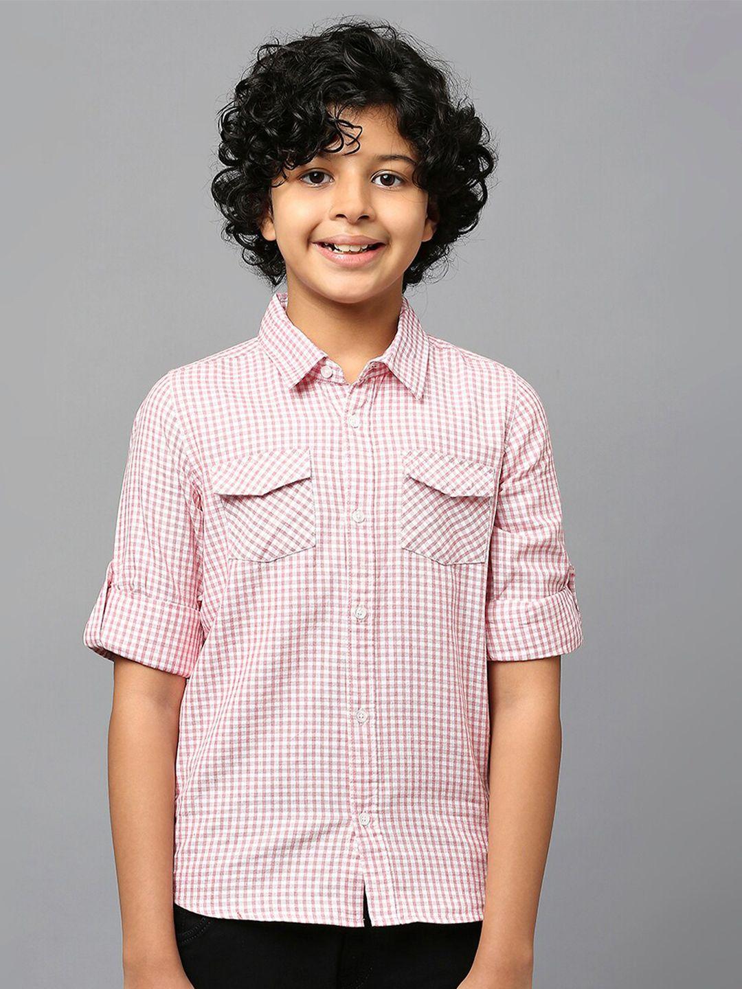 killer boys gingham checked  roll-up sleeves classic fit pure cotton casual shirt