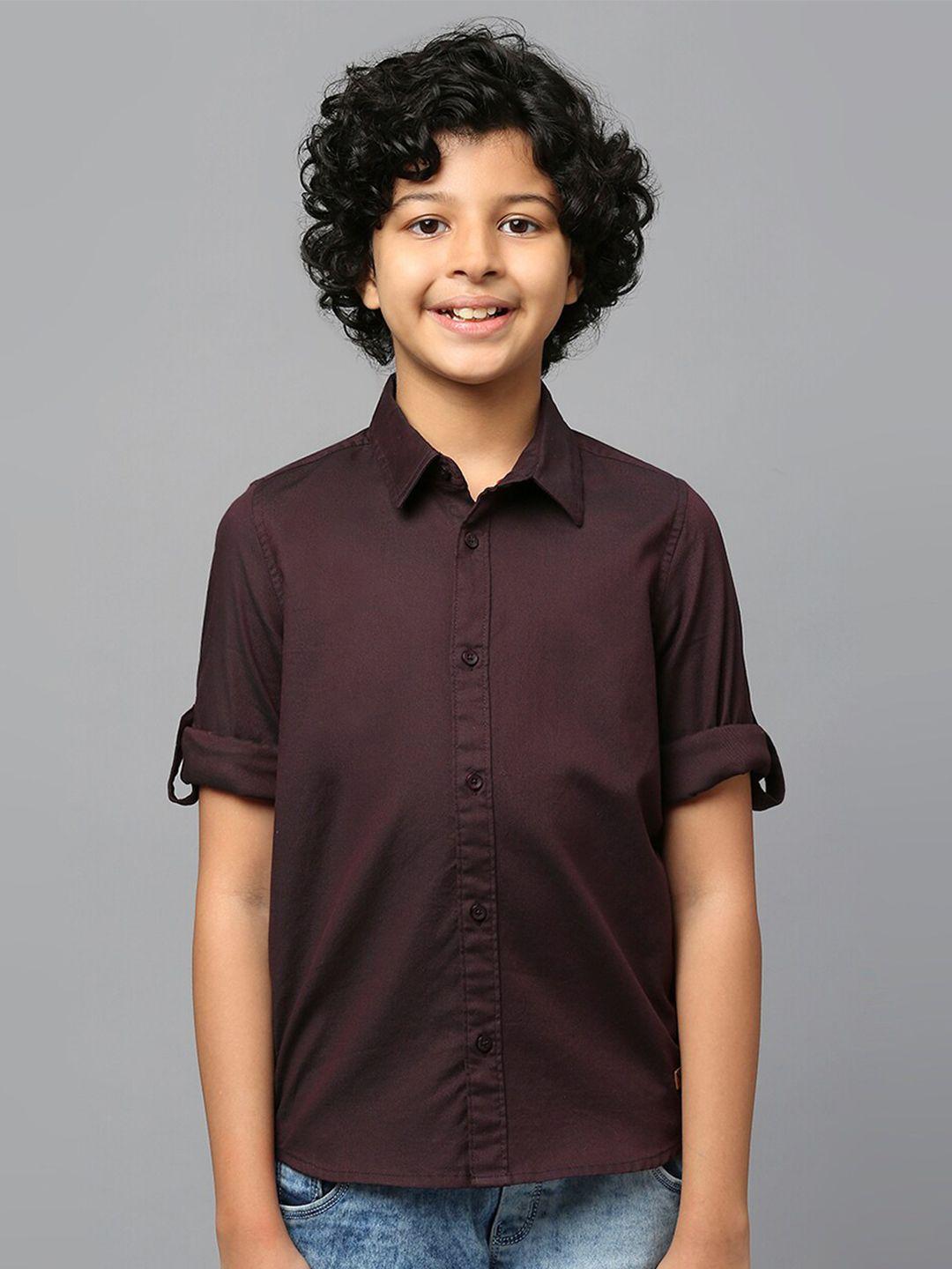 killer boys roll-up sleeves classic fit pure cotton casual shirt