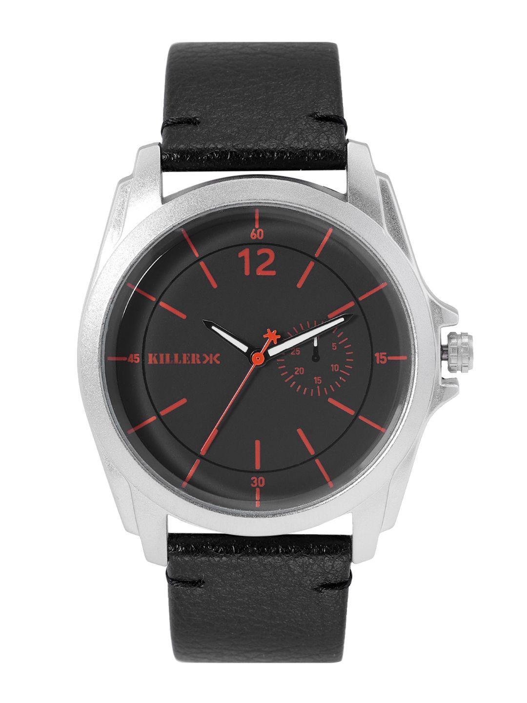 killer men black dial & straps rebel analogue watch kl22/002-b