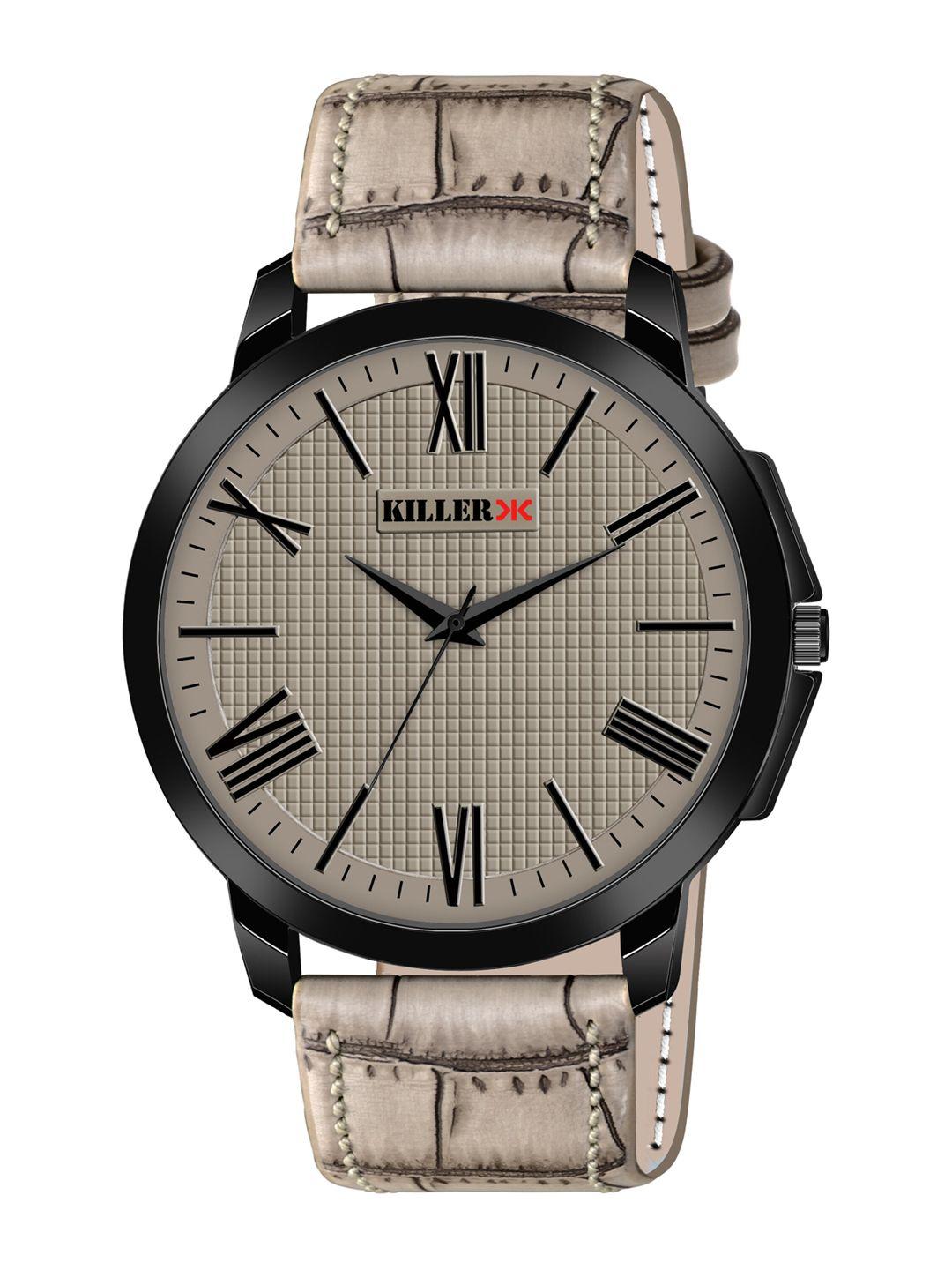 killer men bracelet style straps analogue watch kl-9402-brown