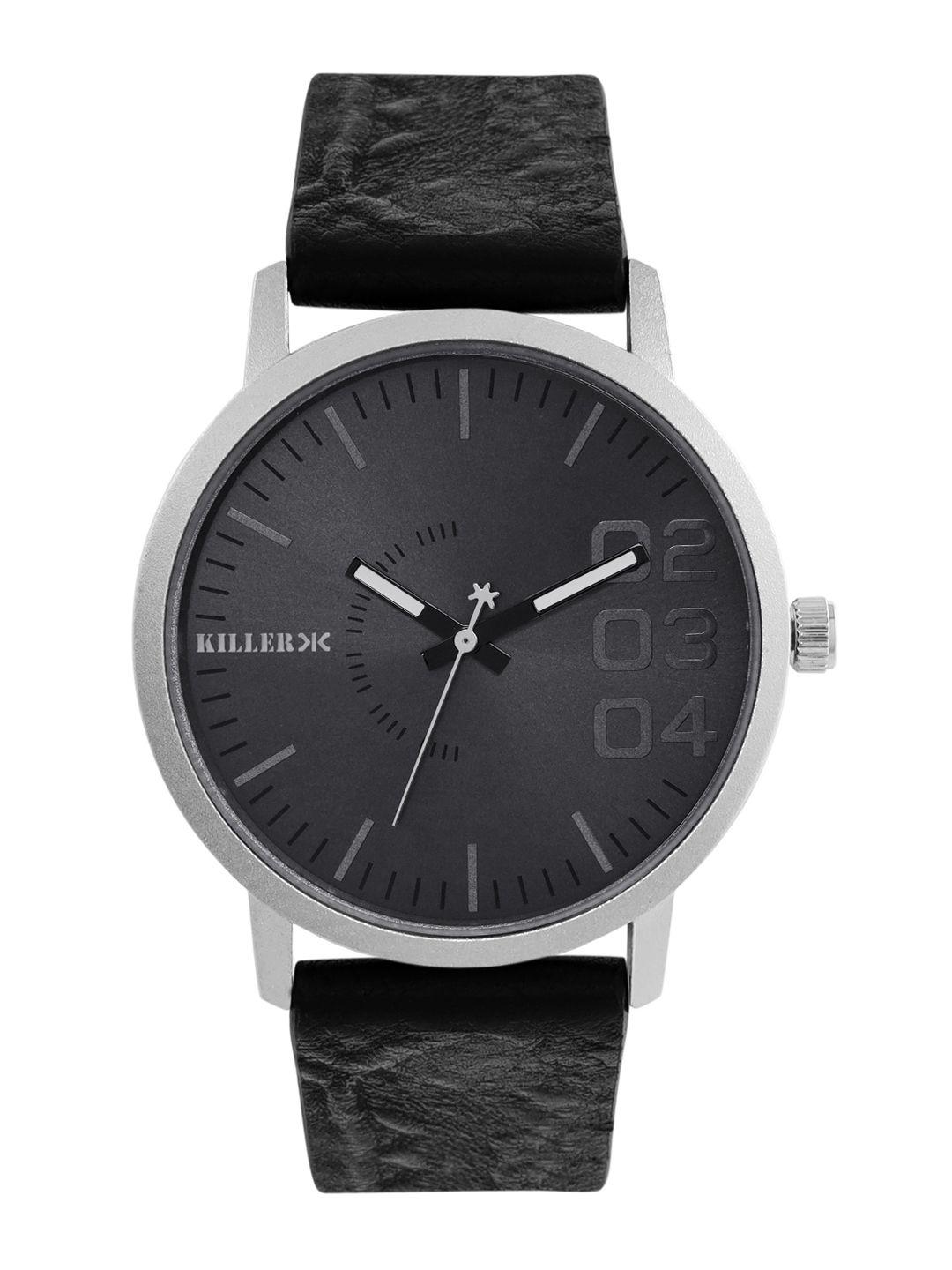 killer men charcoal grey solid analogue watch kl-1b