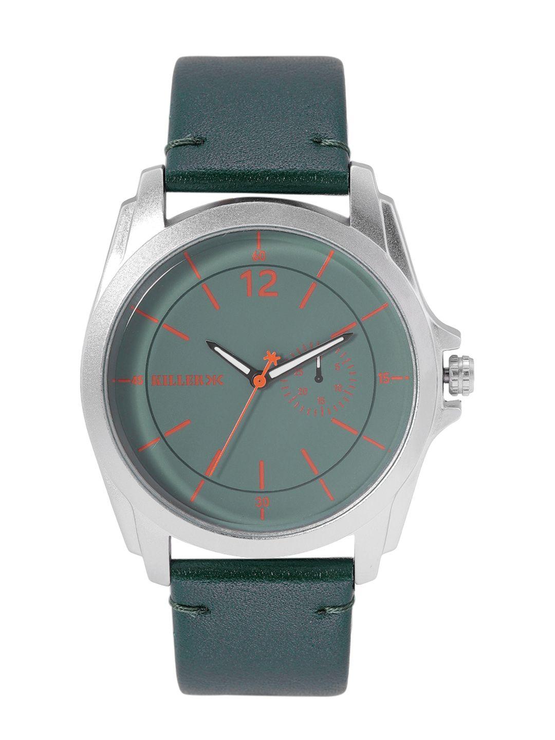 killer men green dial & straps rebel analogue watch kl22/002-c