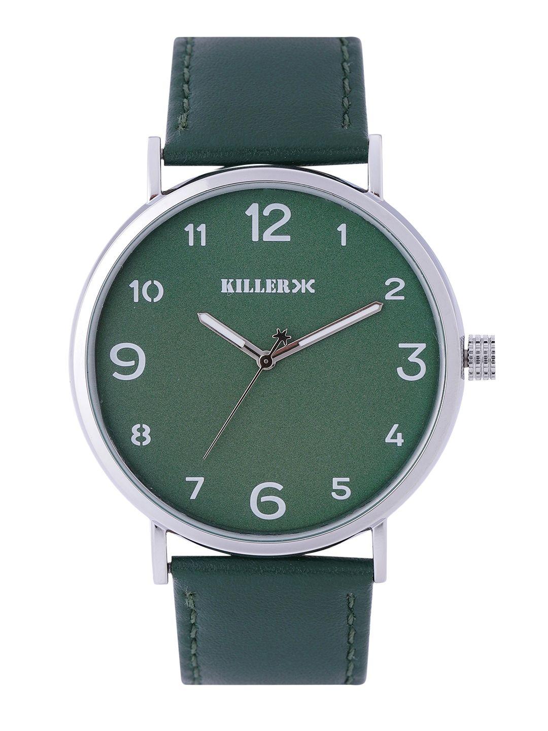 killer men green dial & straps rebel analogue watch kl22/003-c