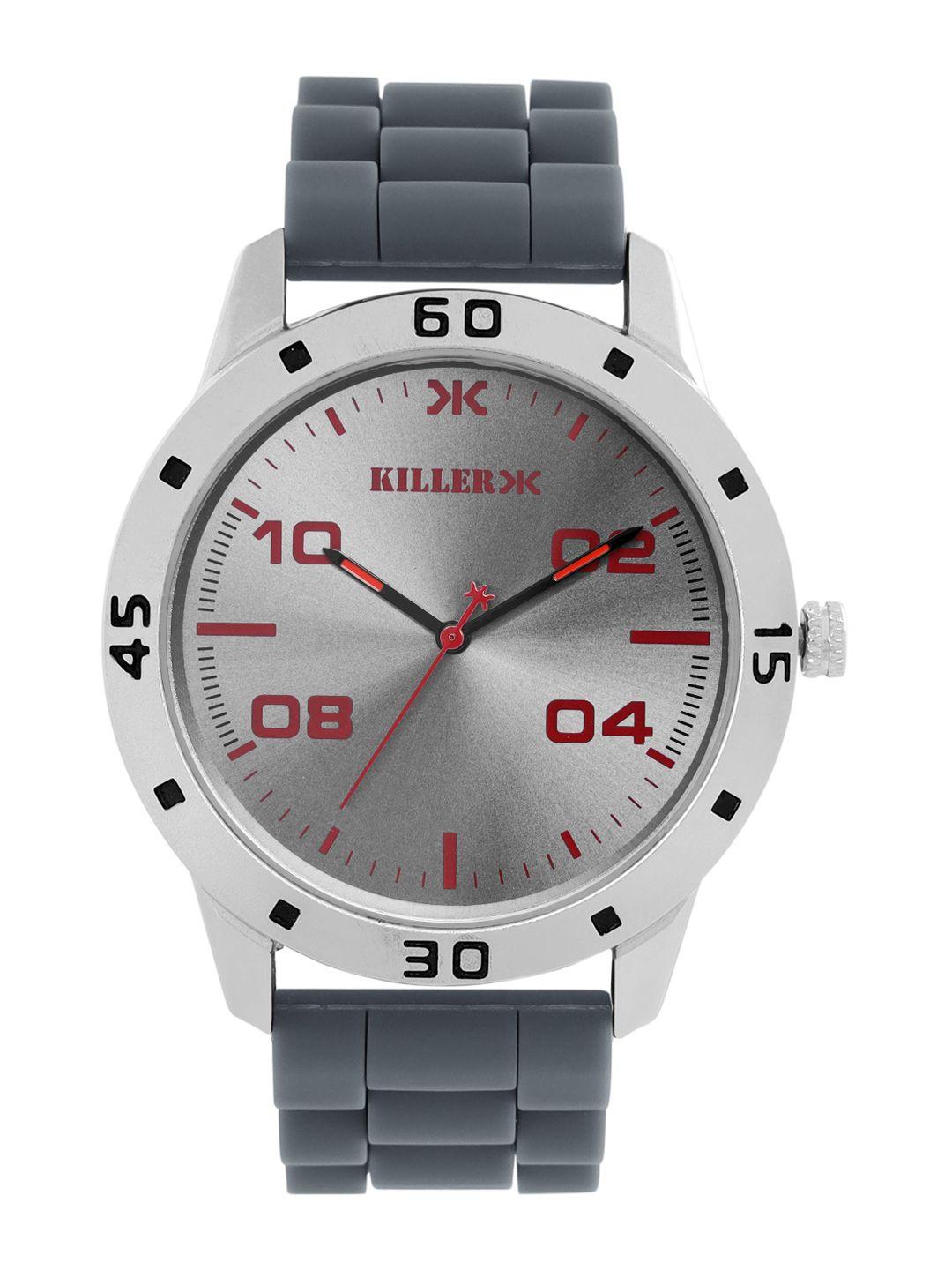 killer men silver-toned solid analogue watch kl-16e