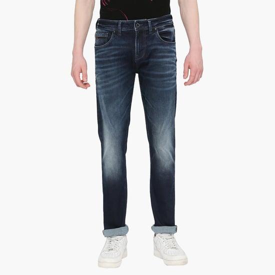 killer men washed whiskered slim fit jeans