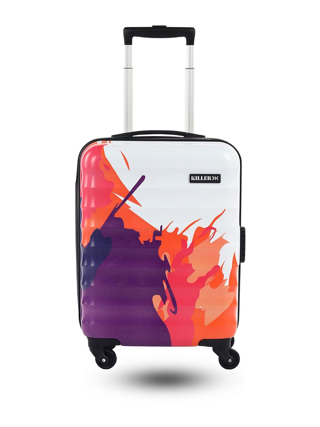 killer unisex abstract printed cabin trolley suitcase