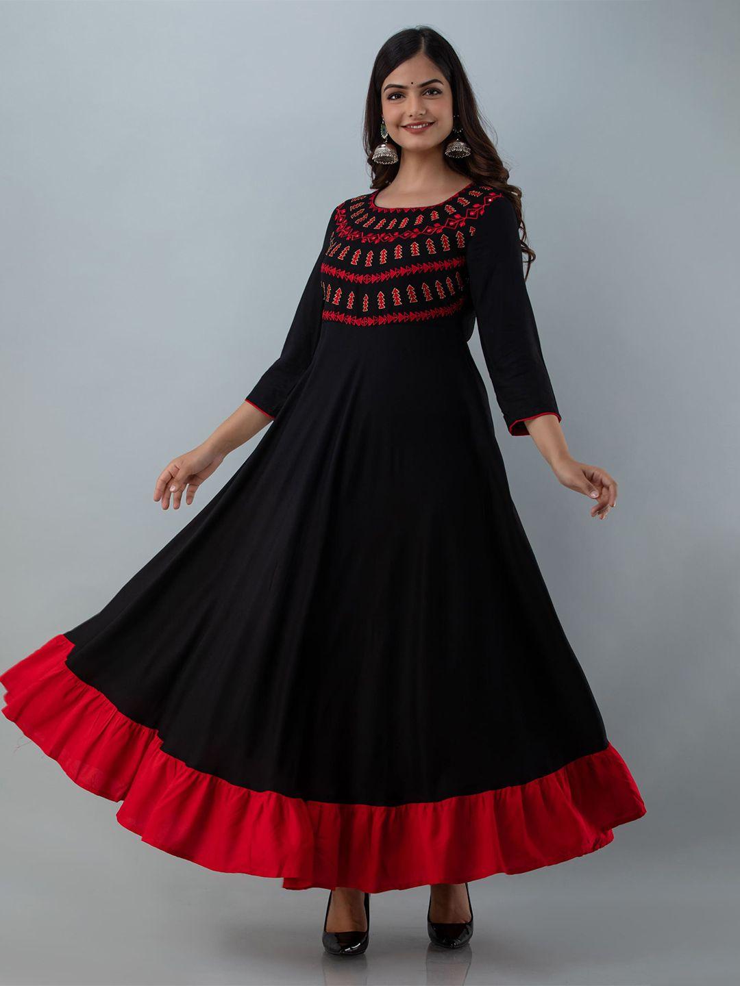 kimayra black ethnic maxi dress