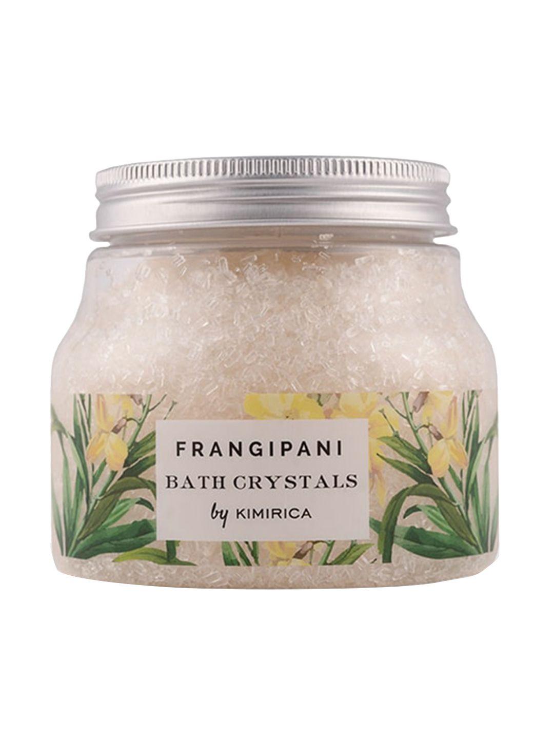 kimirica frangipani bath salt for body spa with goodness of epsom salt, green tea - 300g