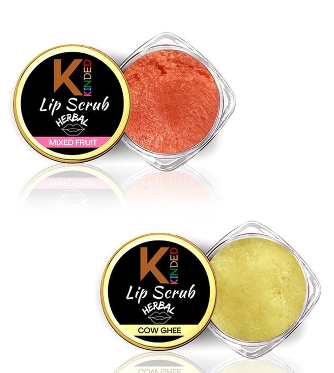 kinded herbal mixed fruit & cow ghee lip scrub combo
