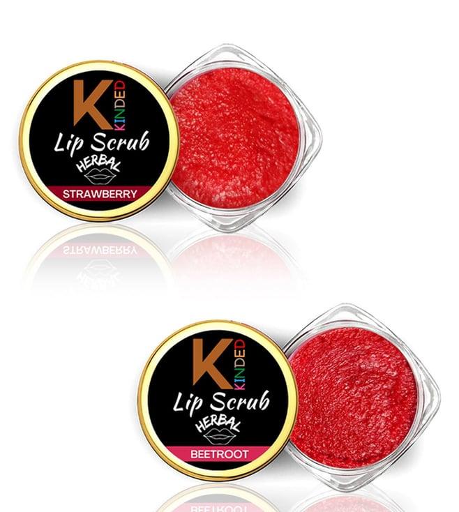 kinded herbal strawberry & beetroot lip scrub combo