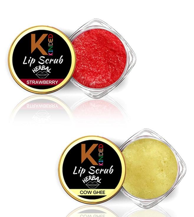 kinded herbal strawberry & cow ghee lip scrub combo