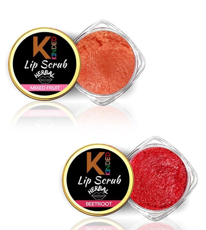 kinded herbal mixed fruit & beetroot lip scrub combo