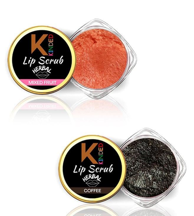 kinded herbal mixed fruit & coffee lip scrub combo