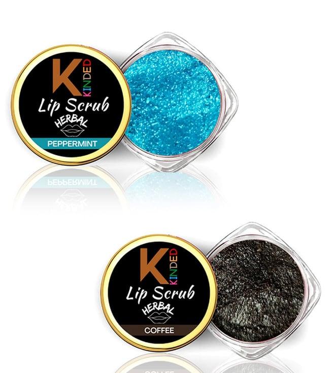 kinded herbal peppermint & coffee lip scrub combo