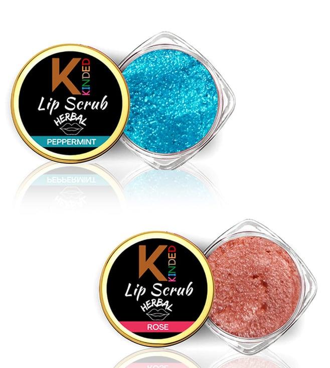 kinded herbal peppermint & rose lip scrub combo