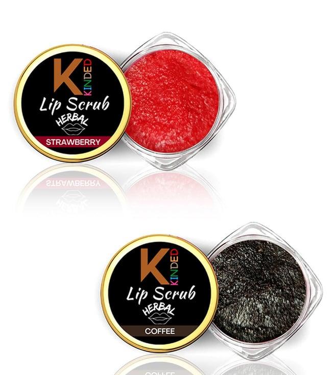 kinded herbal strawberry & coffee lip scrub combo